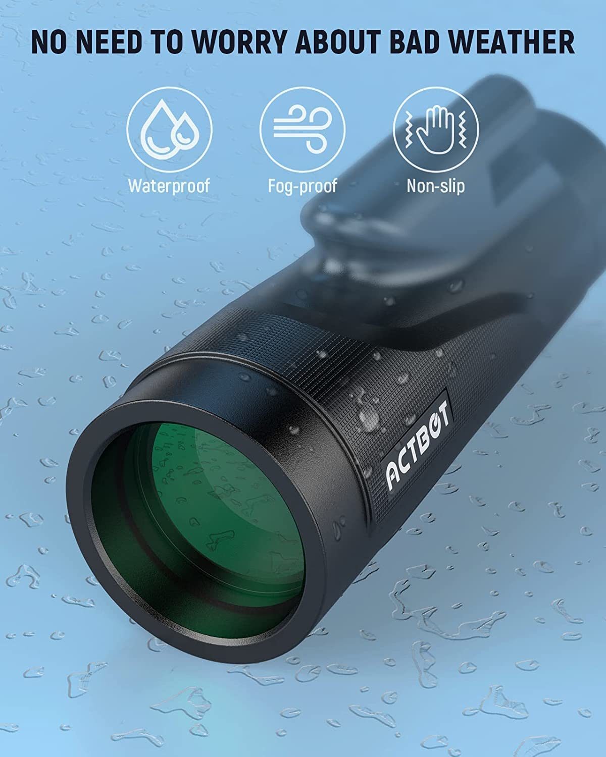 Monocular Telescope, ACTBOT 12X42 Waterproof Monocular Telescope with Smartphone Tripod, BAK4 Prism, FMC Lens, Fog-Proof