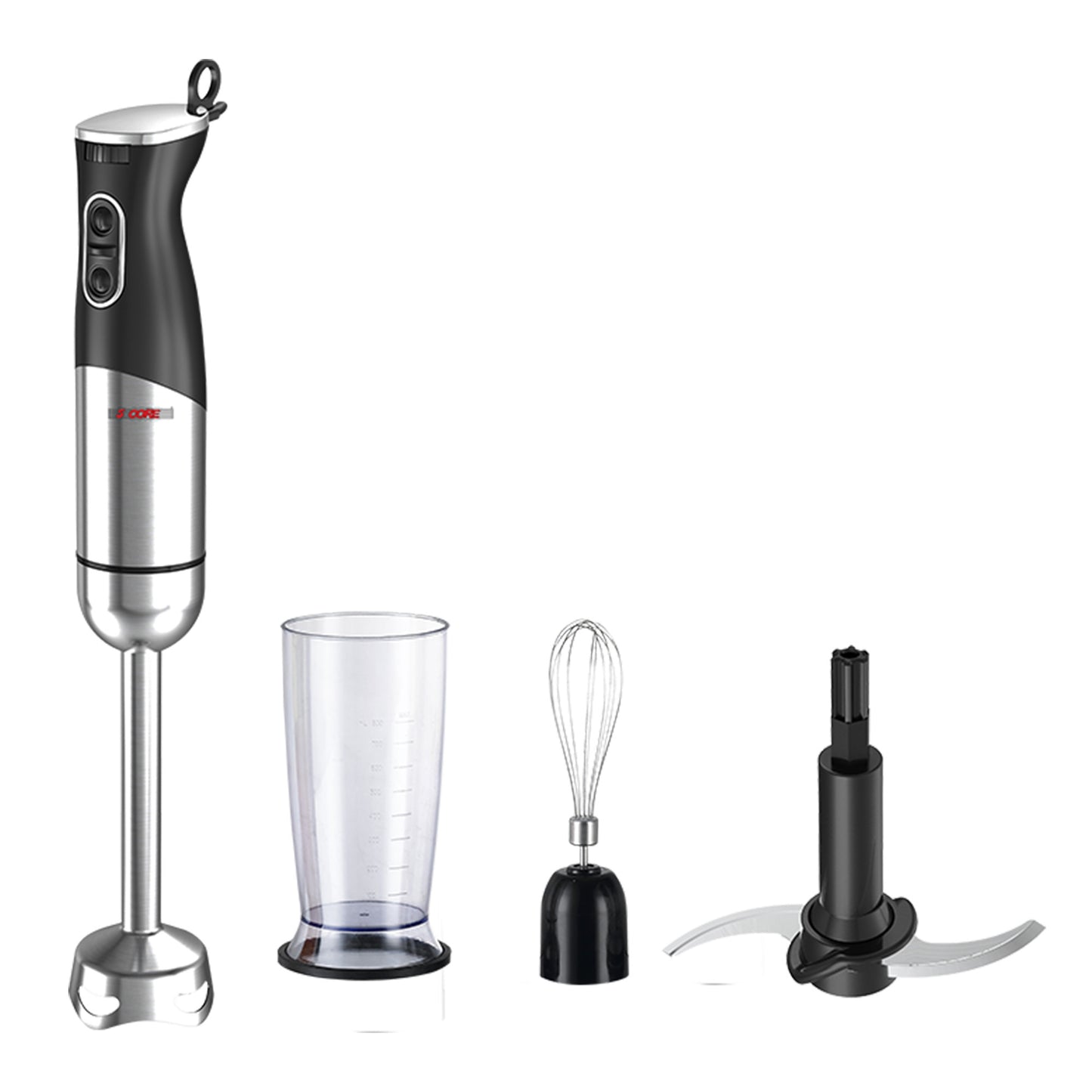 5 Core 3 in 1 Handheld Blender, Electric Hand Held Blenders 500W| Immersion 800ml Beaker & Whisk| 9 Speed Heavy Duty Stick, Stainless Steel Blades for Smoothies Puree Baby Food and Soups- HB1516