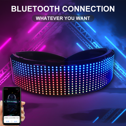 LED Glasses Bluetooth Luminous Rave Party SunGlasses Electronic Festival Light Up Glasses DJ Halloween Decor Birthday Party Prop