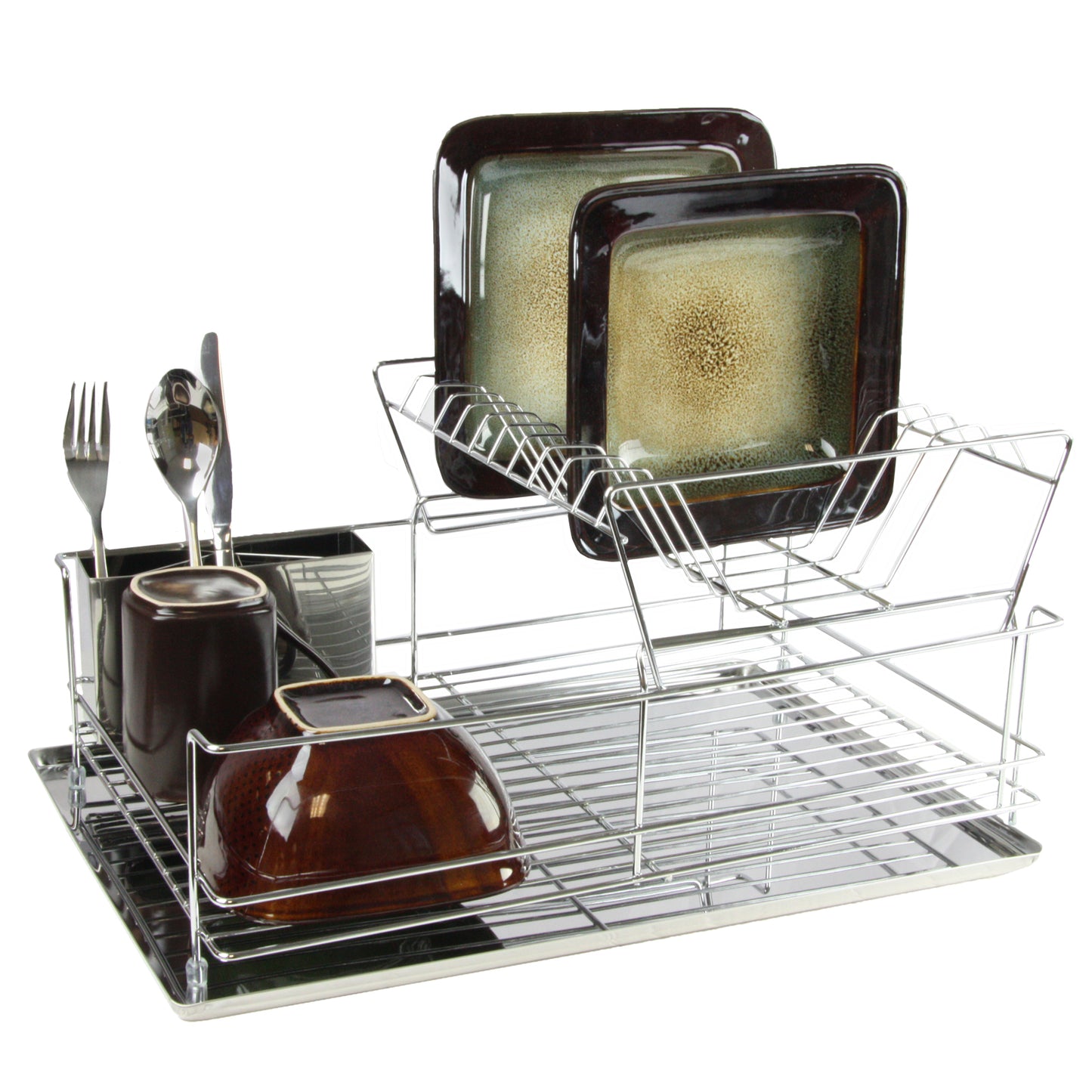 MegaChef 15.5 Inch Stainless Iron Shelf Dish Rack