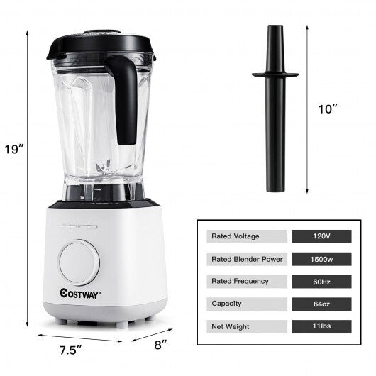 1500W Countertop Smoothies Blender with 10 Speed and 6 Pre-Setting Programs