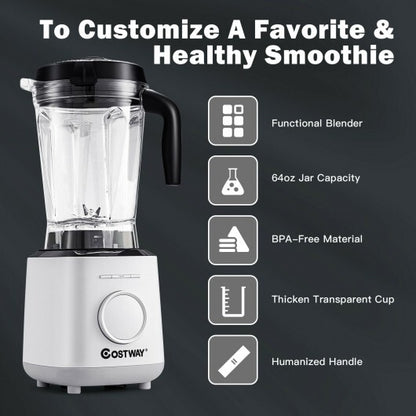 1500W Countertop Smoothies Blender with 10 Speed and 6 Pre-Setting Programs