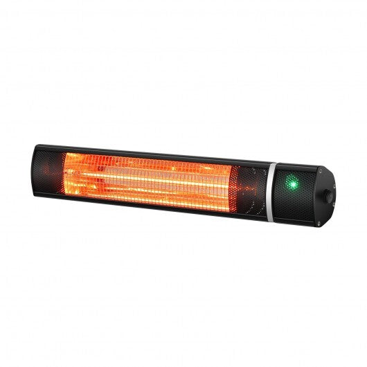 1500W Outdoor Electric Patio Heater with Remote Control-Black - Color: Black