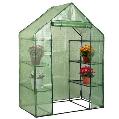 Portable 4 Tier Walk-in Plant Greenhouse with 8 Shelves