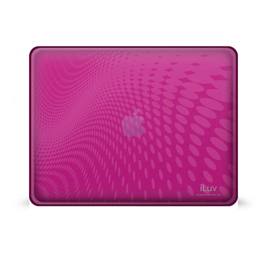 Estuche Flexi-Clear rosa con patrón de ondas de puntos para iPad 1G