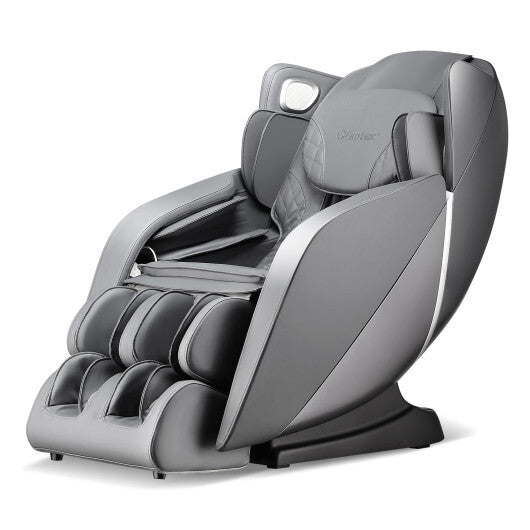 Full Body Zero Gravity Massage Chair with SL Track Airbags Heating-Gray - Color: Gray