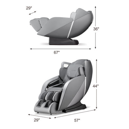 Full Body Zero Gravity Massage Chair with SL Track Airbags Heating-Gray - Color: Gray