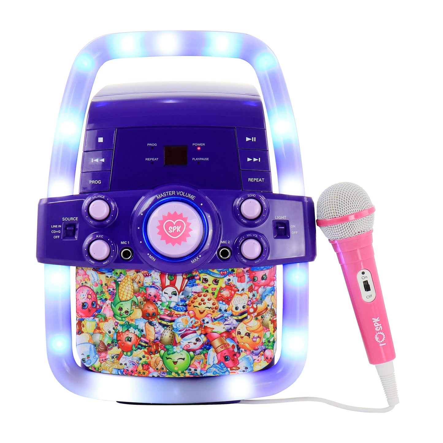 Shopkins Flashing Light Karaoke Machine with Microphone