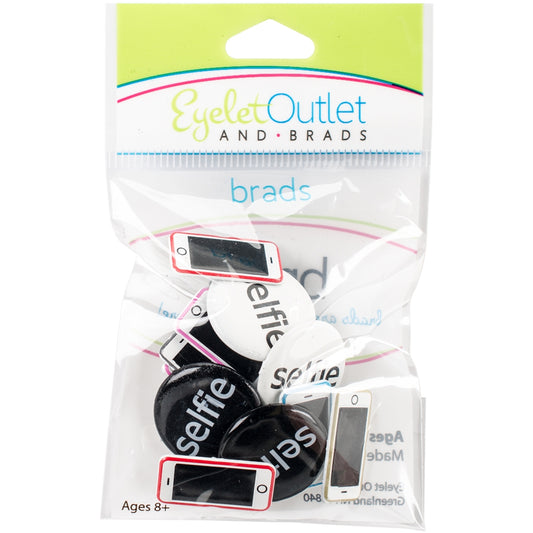 Eyelet Outlet Shape Brads 12/Pkg-Selfie/Phone