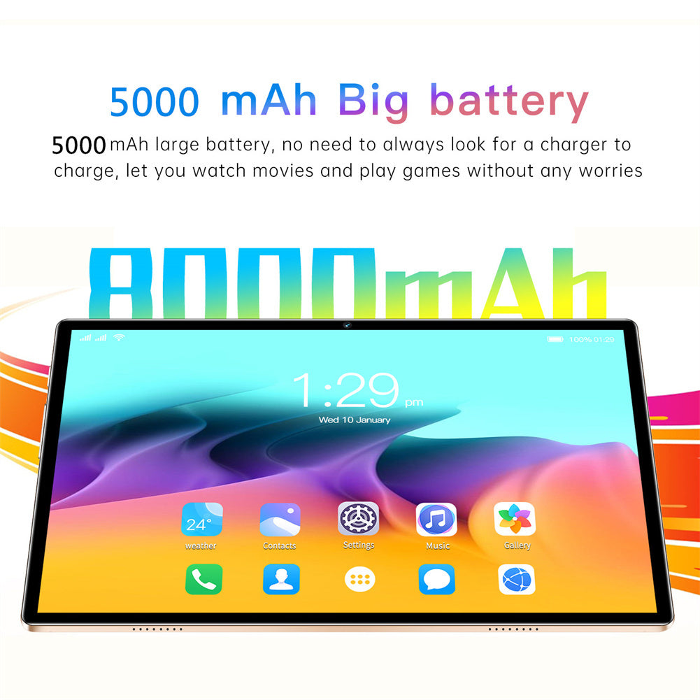 X12 Smart Tablet 10.1-inch HD Capacitive Touch Screen 5000mah Battery Wifi Tablets Blue EU Plug