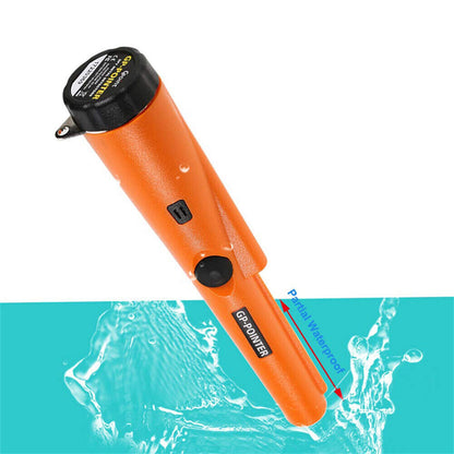 Portable Metal Detector Waterproof Dustproof High Sensitive 360 Degree Pointer Probe with Protective Sleeve Orange