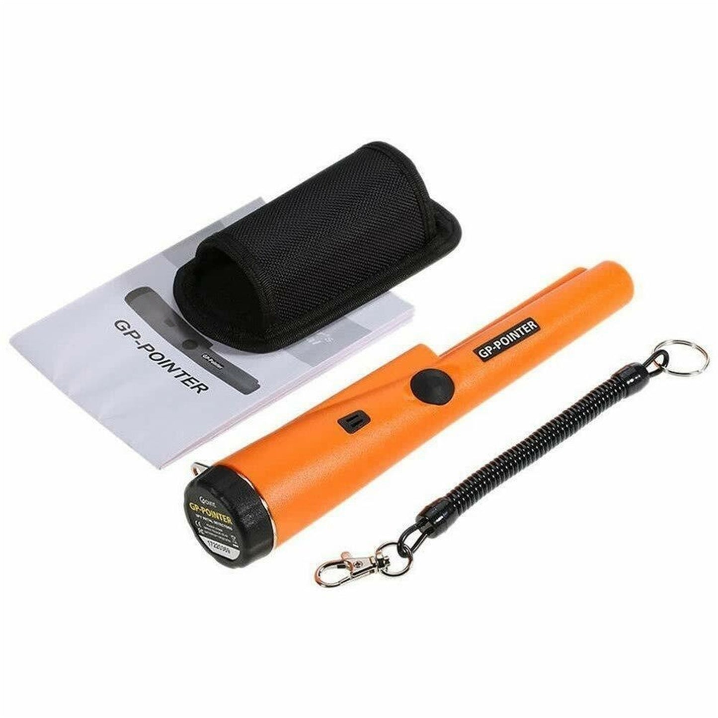 Portable Metal Detector Waterproof Dustproof High Sensitive 360 Degree Pointer Probe with Protective Sleeve Orange