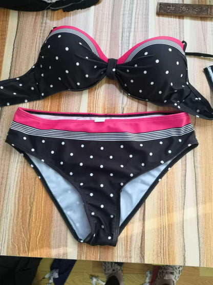 Polka Dot Bikini Badpak Met Digitale Print