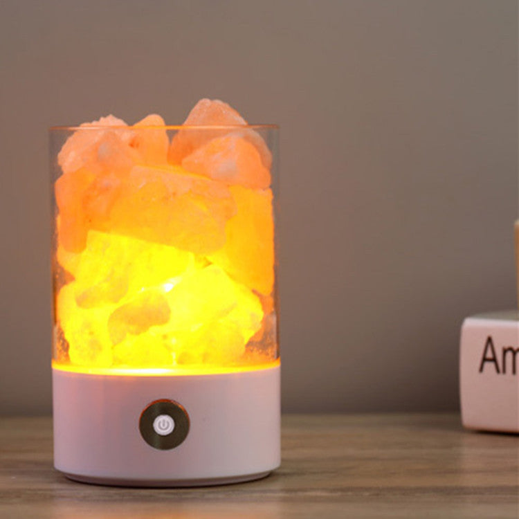 Color: White - USB Crystal Light Himalayan Salt LED Lamp