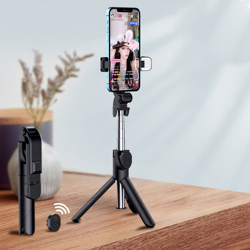 Color: Black beauty model - Anti-shake Selfie Stick, Mobile Phone Live Support, Self-photo Stick