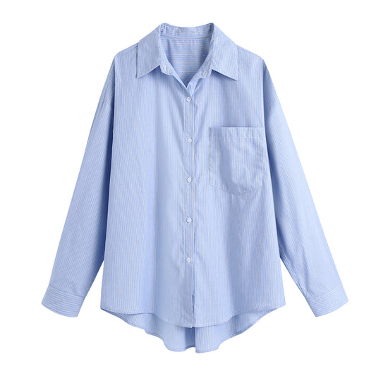 Color: Shirt, Size: S - Fashion Striped Long-sleeved Shirt With Elastic Waist