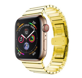 Color: Gold, Size: 42to44 - Compatible with Apple , Stainless Steel Watch Band Apple Watch Metal Chain Type