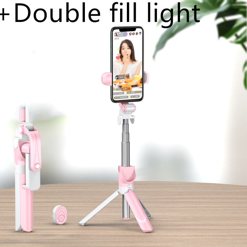 Color: Mini flash rosa: soporte en vivo para teléfono móvil Selfie stick