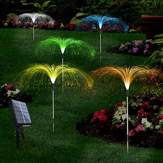 Color: One for five colors - Solar Fiber LED Jellyfish Ground Light