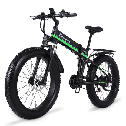 Folding Electric Bike Fat Tire 26 Inch Electric Bicycle Shimano Ebike 1000W Mountainbike 48V Lithium-Battery E-bike Snow/Beach Cruiser