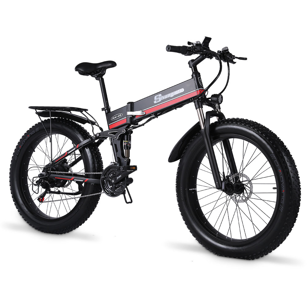 Folding Electric Bike Fat Tire 26 Inch Electric Bicycle Shimano Ebike 1000W Mountainbike 48V Lithium-Battery E-bike Snow/Beach Cruiser